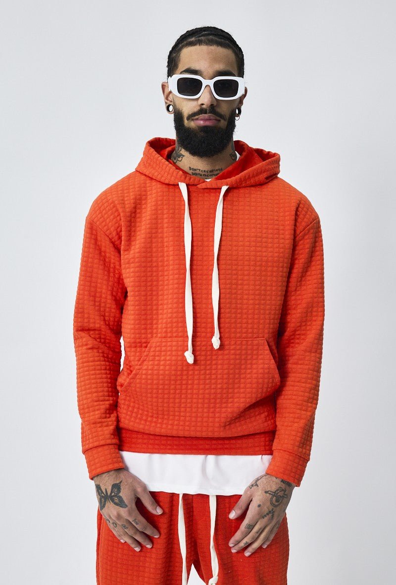 Trendy gewatteerde geruite sweatshirt joggingset