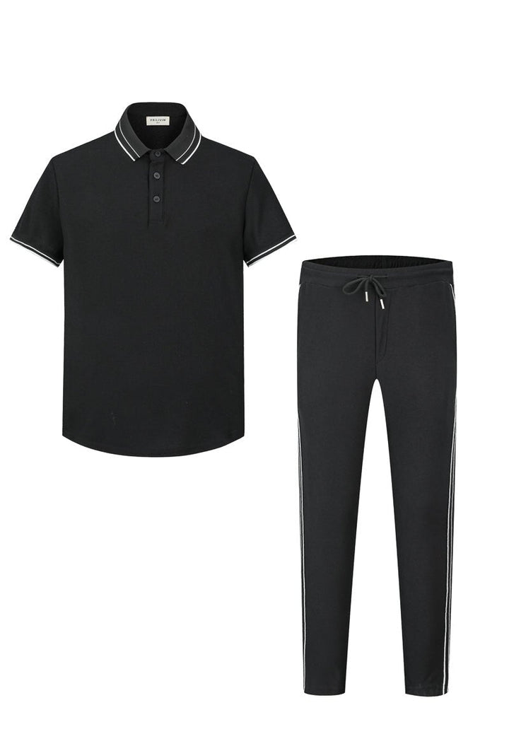 Ensemble uni polo manches courtes pantalon - Frilivin