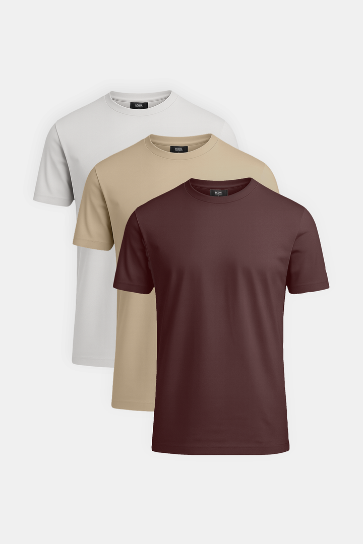 LUXE T-SHIRT 3-PACK - NEUTRALE MIX
